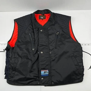 Vanson Leathers vest Streamliner USA Black size 54 mens 5314 motorcycle vintage - Picture 1 of 8