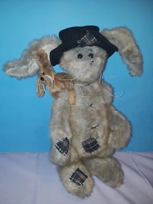 Bearington Bear Collection Plush VTG Rags n Bags Bunny w/ Mouse in Burlap Bag - Image 1 of 4