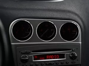 For Alfa Romeo 156 03-05 Polished aluminum rings for the dashboard gauge set x3 - Imagen 1 de 8