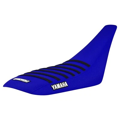 Cubierta de asiento con pinza Yamaha YFZ 450 2004-2013 todo azul/negro costillas logotipo #200 Foto 1 de 4