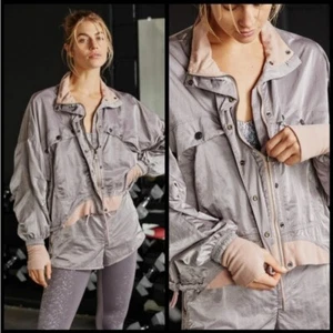 Free People Movement Opal Jacket Lilac Mesh Windbreaker Bomber Size Medium - Picture 1 of 16