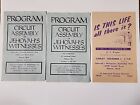 Lot de 3 1972 2 programmes 1 dépliant tour de guet Témoins de Jéhovah Ibsa Michigan, GA