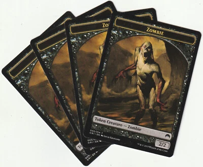 ✪ 4 MAGIC The Gathering ZOMBIE Black Creature Token PLAYSET ORI/EN NM/EX - Bild 1 von 2