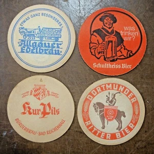 Zufällige Menge 4 Vintage Deutsch Bier/Bier Untersetzer #5 - Bild 1 von 2