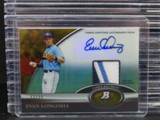 2011 Bowman Platinum Evan Longoria Gold Refractor Game Used Patch Auto #13/25