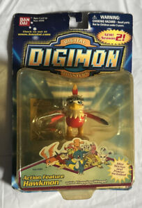 Digimon Action Feature Hawkmon (2001) Bandai Figure w/ Flapping Wings