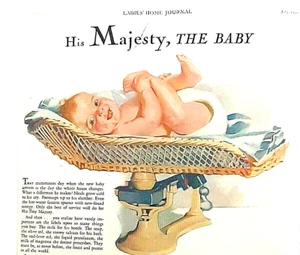 1930 SQUIBB'S His Majesty Ladies Home Journal THE BABY Fred Brunner Print Ad - Bild 1 von 6