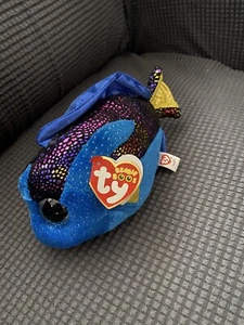 Aqua Fish Ty Beanie Boos Plush stuffed animal figure 6" Small new w/ tags - Picture 1 of 3