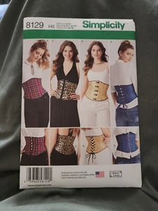 Simplicity 8129 Easy Corsets Sewing Pattern Sz 6-14 Cosplay Steampunk Goth Uncut - Picture 1 of 2