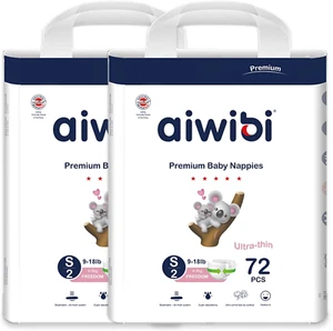 AIWIBI Baby Nappies Size 2 (4-8kg), 144 Count, Light Feather Series Premium N... - Picture 1 of 15