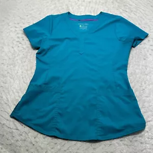 Purple Label by Healing Hands Peeling Top Damen türkisblau V-Ausschnitt Größe Small S - Bild 1 von 12