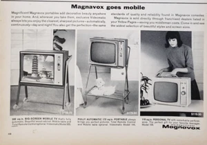 1963 Magnavox Big Screen Mobile Television Clearest Sharpest Pictures Print Ad - Imagen 1 de 1