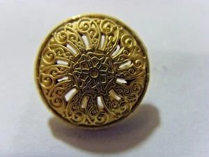 Vintage 15mm Tono Oro Metal Judío Enmascarado Estrella David Judaica Botón 51267 - Imagen 1 de 4