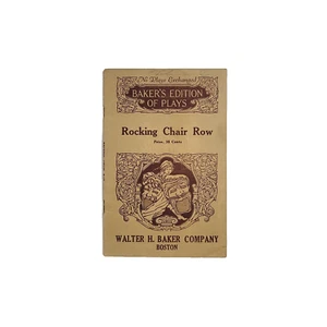 1926 Walter H Bakers Edition Plays Booklet Rocking Chair Row Elizabeth Stevens - Imagen 1 de 7