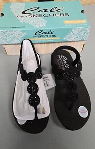 Skechers Yoga Foam Sandals Womens Size 11 Black Meditation Stars N Sparkle Cali - Picture 1 of 6