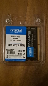 Crucial DDR5-5600 SODIMM, 2x 32 GB, 64GB Kit 1,1V CT32G56C46S5 CT2K32G56C46S5 - Bild 1 von 2