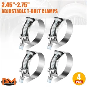 2.25'' Universal 4xStainless Steel T-Bolt Clamps Turbo Intake 62-70mm Hose Clamp - Picture 1 of 8