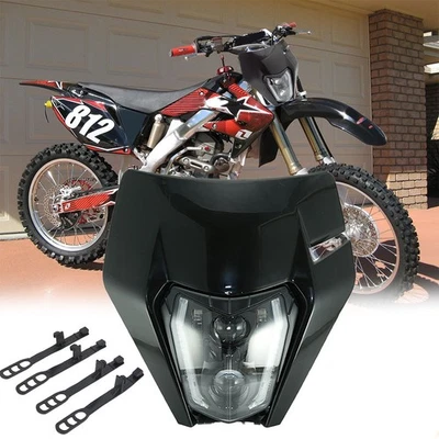 Faro LED para moto de cross para HondaCRF250F CRF450R/X CRF250R XR400 con carenado negro Foto 1 de 4
