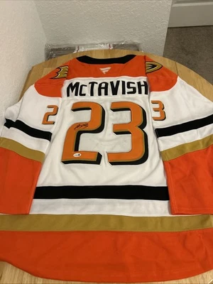 Camiseta deportiva autografiada de Mason McTavish Anaheim Ducks con certificación JSA Foto 1 de 4