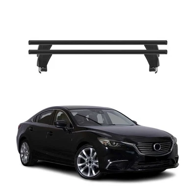 Barras transversales de techo superiores para Mazda 6 2014-2017 2 piezas aluminio negro Foto 1 de 4