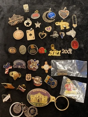 Mixed Style Pin Brooches Lot Of 38 Pins, Pendants - Image 1 of 4