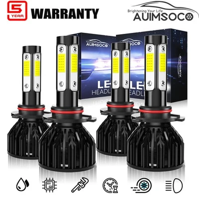 For Chevrolet S10 1994-2004  4-SIDED LED Headlight 9005 + 9006 Combo Hi Low Beam - Image 1 of 4