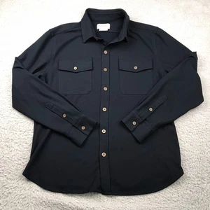 Ministry Of Supply Fusion Overshirt Mens L Navy Flannel Pocket Button Up Jacket - Picture 1 of 10