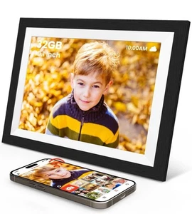 Digitaler Bilderrahmen 10.1 Zoll WLAN mit 32GB Speicher 1280 * 800 IPS HD Touch - Bild 1 von 1