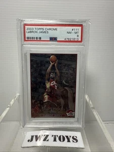 2003-04 Topps Chrome Lebron James Rookie RC #111 Cavaliers PSA 8 - Picture 1 of 7