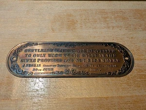 Vintage Kupfer Plakette Schild Newport Golf & Country Club Waschbälle... - Bild 1 von 3