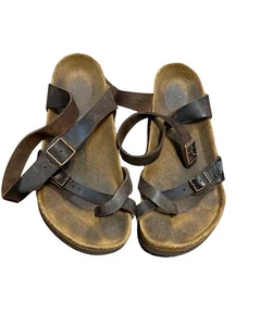 Birkenstock Daloa Mocha Brown Leather Ankle Strap Sandals Women’s EU 39 US 8 - Picture 1 of 21