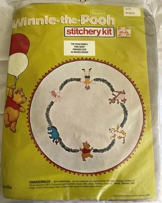 Bucilla Sears Winnie-the-Pooh character stitchery kit 45" tree skirt vtg sealed - Image 1 of 3