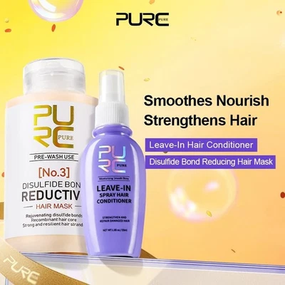Juego de mascarilla capilar acondicionador en spray sin enjuague y disulfuro PURC Foto 1 de 4