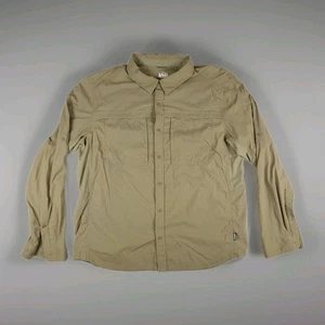 REI Co-Op Ventilato Roll Tab Camicia con Bottoni Uomo XXL Sahara Tan Escursionismo Campeggio All'aperto - Foto 1 di 14