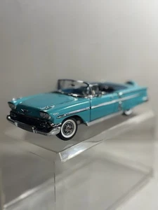 DANBURY MINT 1958 Turquoise Chevrolet Impala Convertible No Box. Mint 1:24 - Picture 1 of 8