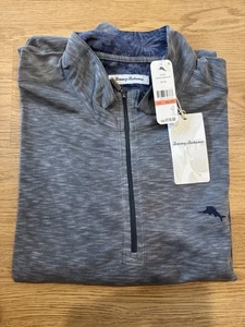Neu mit Etikett 3XL Tommy Bahama LS HALF ZIP PALM DEL MAR 008 Coal Lite - Bild 1 von 2