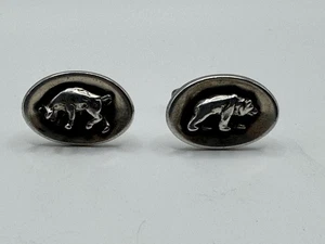 Vintage Sterling Silber Stier Bär Manschettenknöpfe 17,4 Gramm - Bild 1 von 6