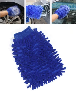 Car Wash Washing Microfiber Chenille Mitt Auto Home Cleaner Glove Dust 2PCS - Picture 1 of 6