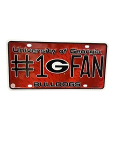 UGA University of Georgia Bulldogs #1 Fan License Plate Car Tag - Picture 1 of 7