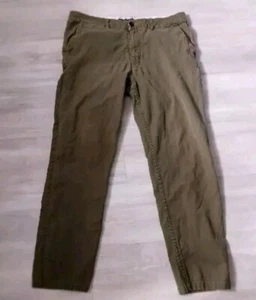 Roark Revival Pantaloni Uomo 36 Chino Verde Oliva Denim Pantaloni Skate Casual - Foto 1 di 14
