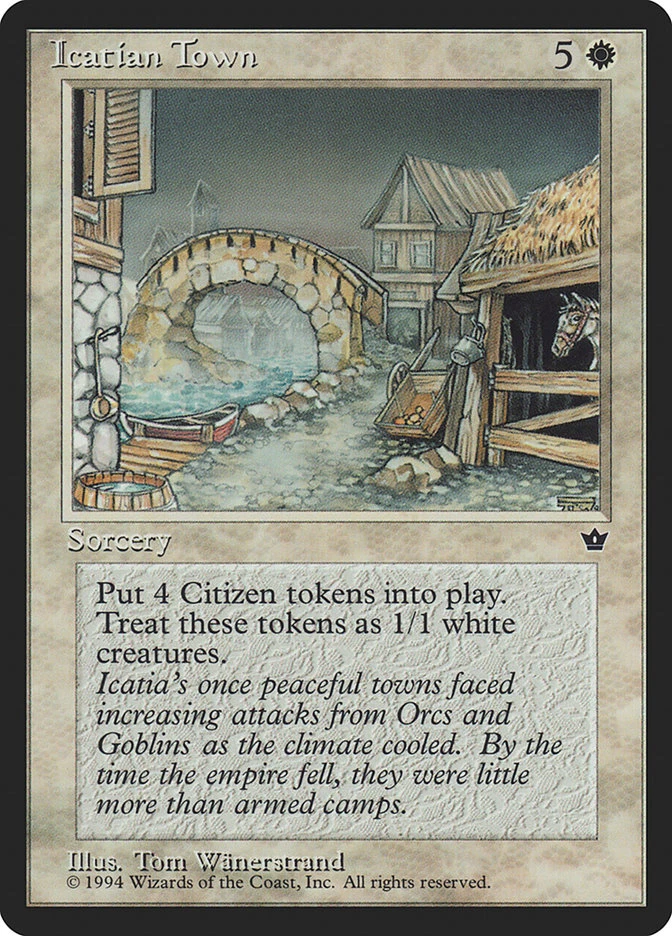 MTG Magic the Gathering Icatian Town (15/187) Fallen Empires MP - Image 1 of 1