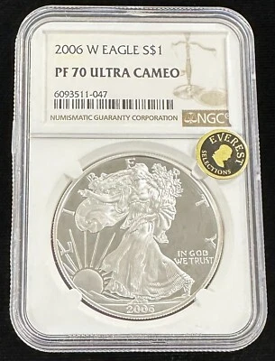 2006-W American Silver Eagle $1 NGC PF 70 Ultra Cameo .999 1oz - Image 1 of 4