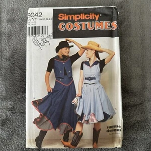 Simplicity Pattern 9242 Sz 18-24 Vest Skirt Cowgirl Western Costume Cosplay - Picture 1 of 7
