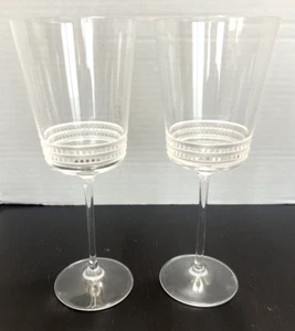Lalique Crystal "Facet" Water Goblets Set of 2 Mint 9.25” - Picture 1 of 3
