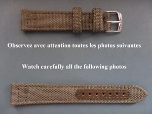 18 Mm Strap Kaki Textile Synthetic Water Resistant Sewn Beautiful Quality - Picture 1 of 16