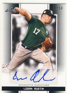 LOGAN AUSTIN 2019 Leaf Perfect Game PG Black AUTO /50 AUBURN