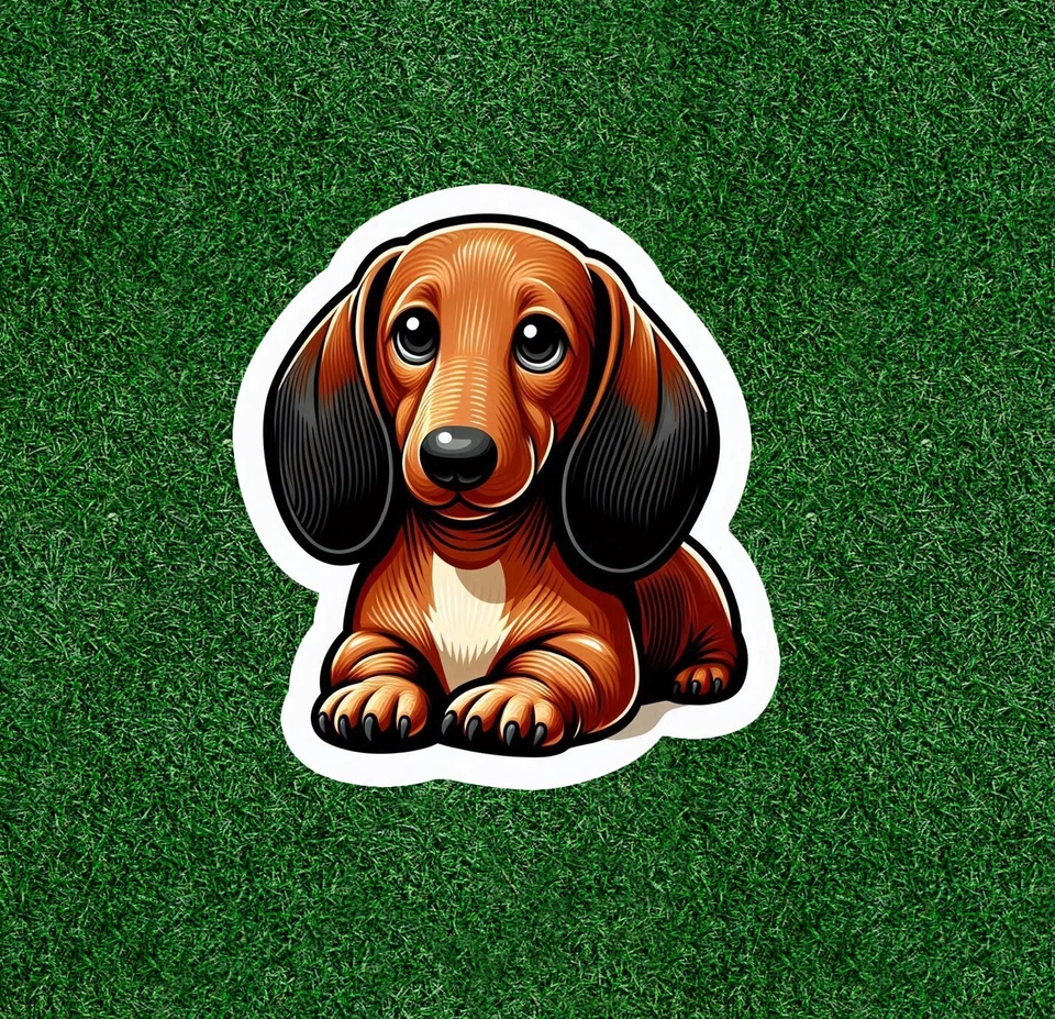 Cute little dachshund doxie dog 100% waterproof vinyl sticker decal - many sizes - Image 1 of 1