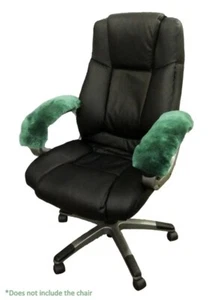 Sheepskin Armrest Cover Office Arm Chair Wheelchair Scooter Genuine Wool Fit All - Bild 1 von 7