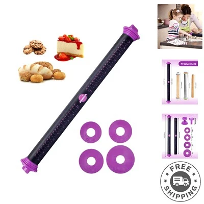 Rodillo de silicona de 23,6 pulgadas con anillos de grosor ajustables - elegancia púrpura Foto 1 de 4