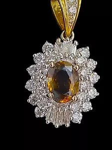 Smokey quartz & Diamond Set Pendant Valuation $6000.00 AUD - Picture 1 of 6
